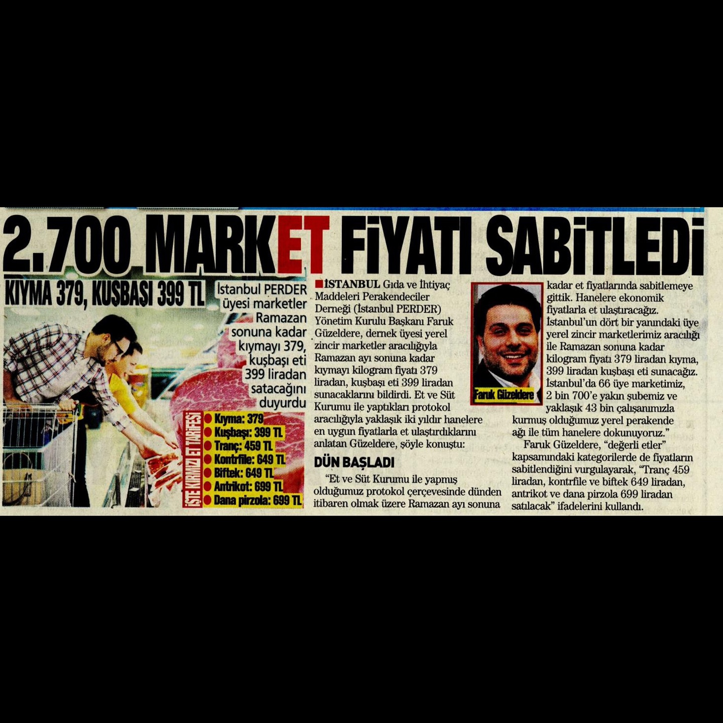 Ramazan’da Et Fiyatlarına Sabitleme: İstanbul PERDER'den Uygun Fiyatlı Et Desteği