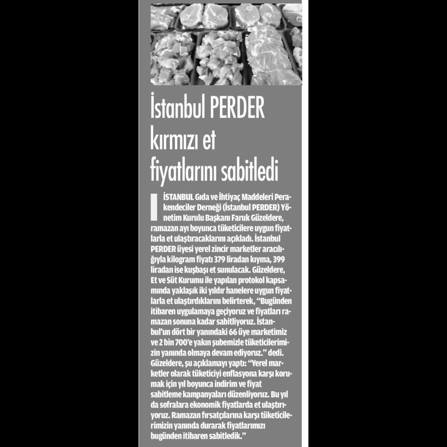 Ramazan’da Et Fiyatlarına Sabitleme: İstanbul PERDER'den Uygun Fiyatlı Et Desteği