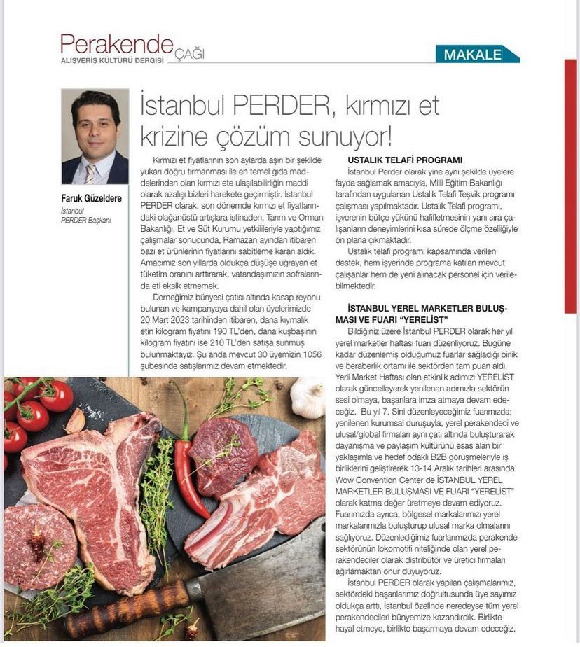 İstanbul PERDER Kırmızı Et Sorununa Çözüm Sunuyor!