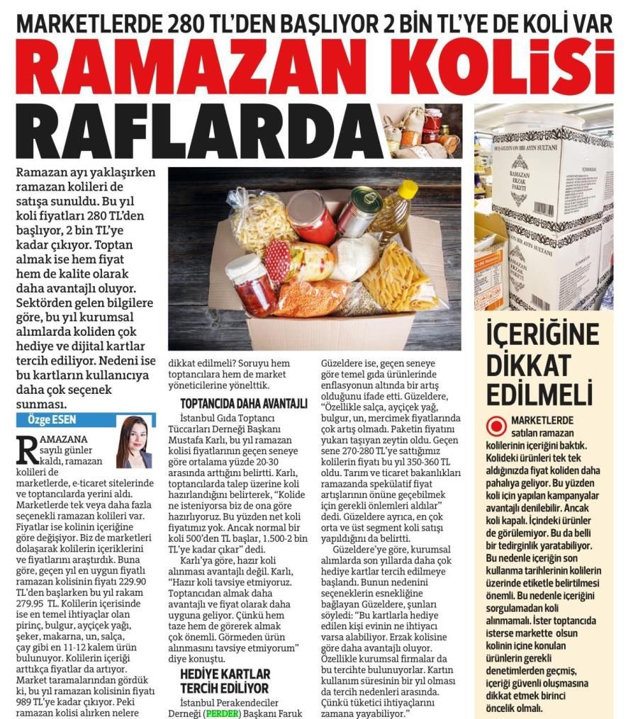 Başkanımız Faruk Güzeldere Ramazan Kolisi Fiyatlarını Değerlendirdi