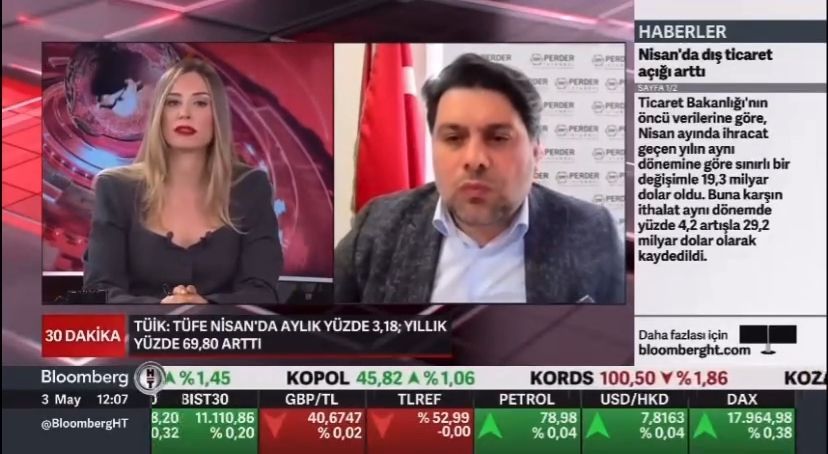 Başkanımız Faruk GÜZELDERE, Nisan Ayı Enflasyon Değerlendirmesi için Bloomberght ’ye Konuk Oldu. 