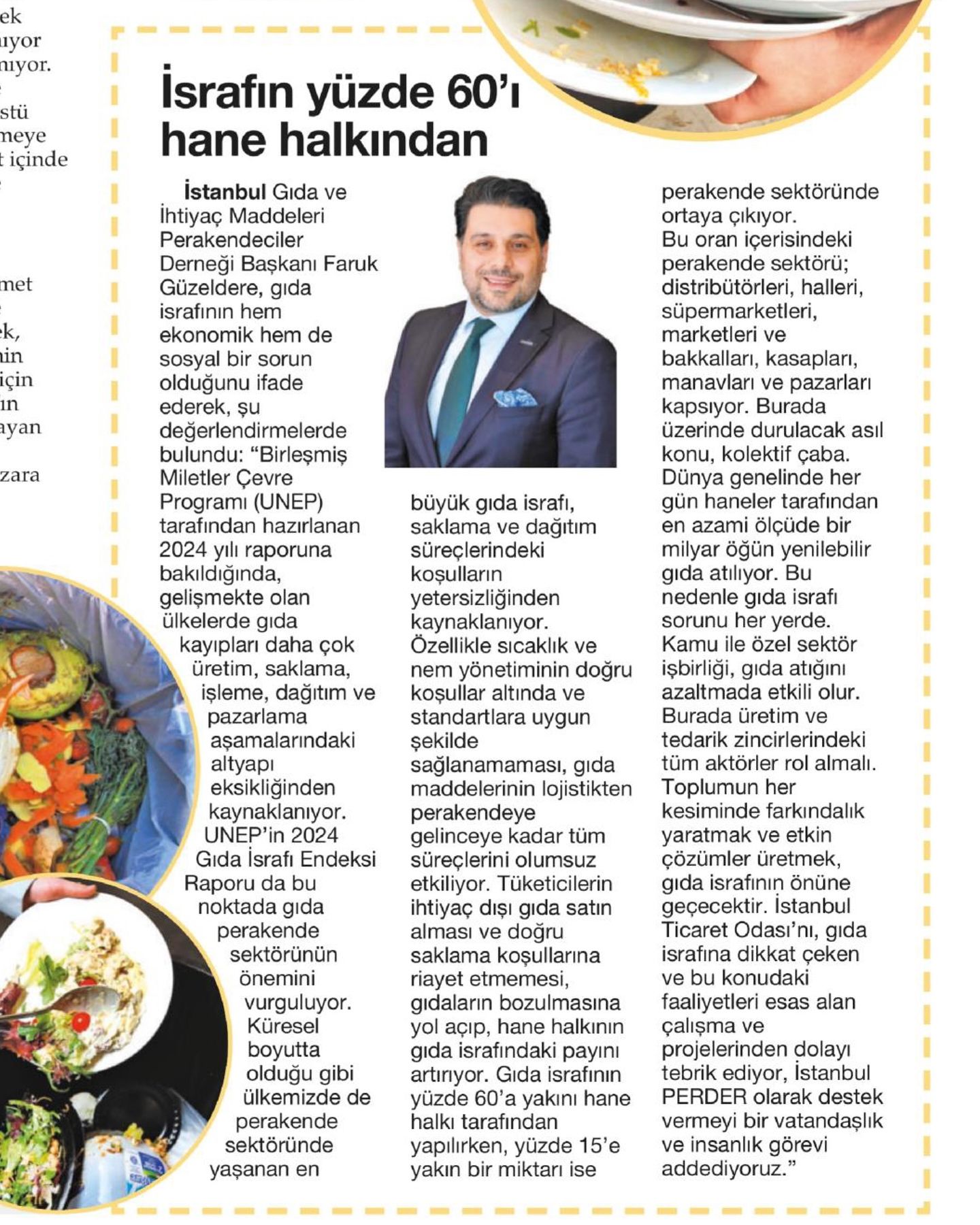 “GIDADA İSRAFA DUR DE”