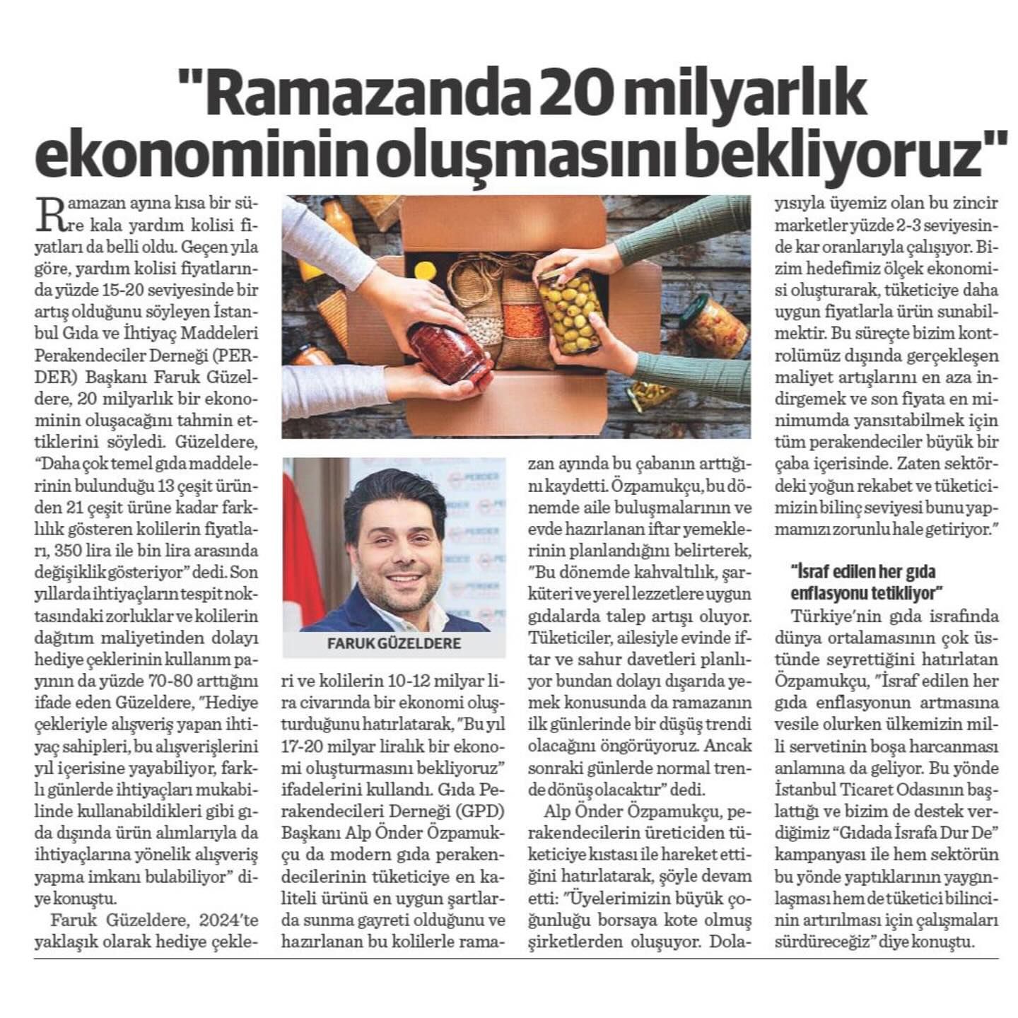Başkanımız Güzeldere’den Ramazan Alışverişine Dair Değerlendirme