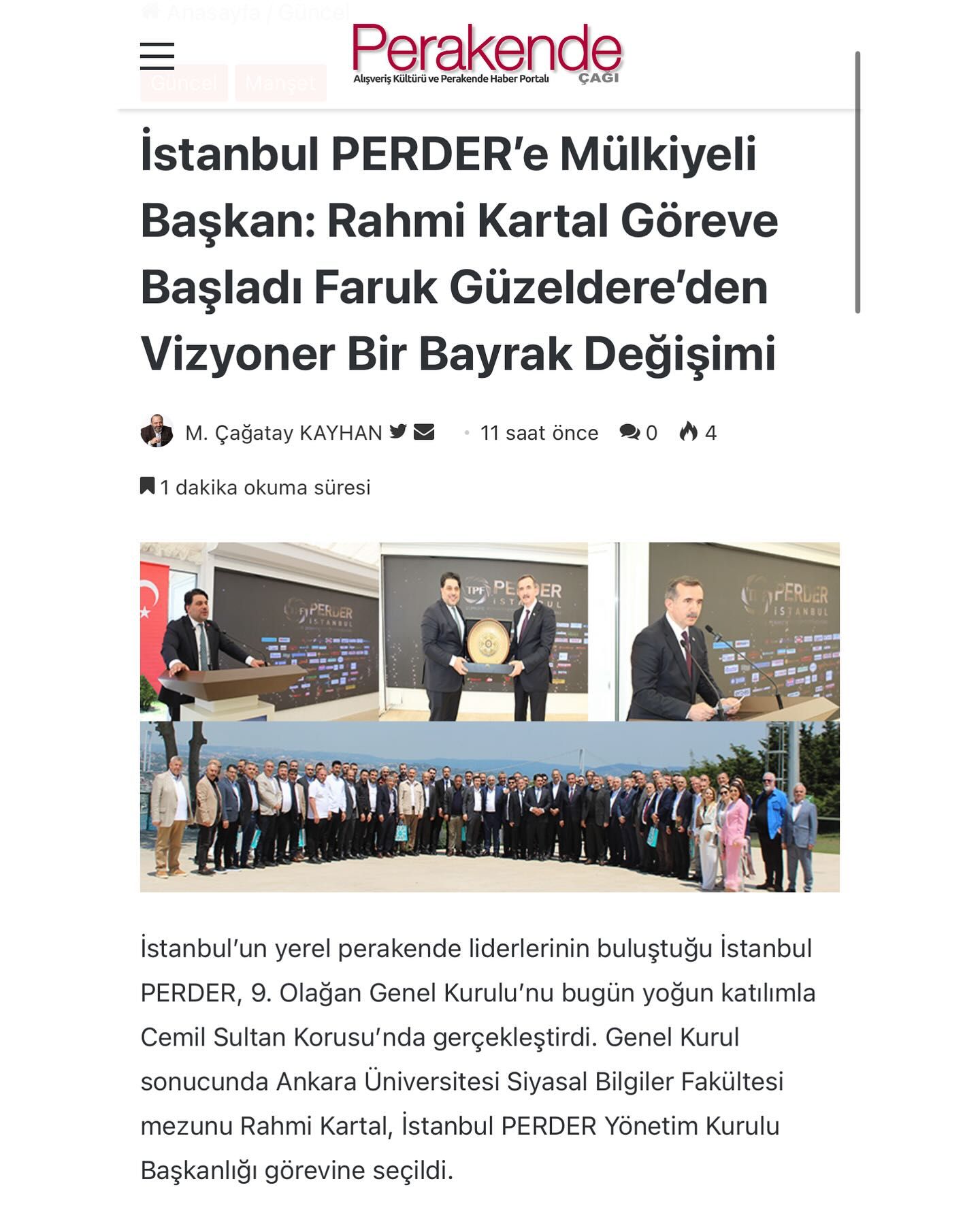 İstanbul PERDER 9’uncu Olağan Genel Kurul’u basın yansımaları…