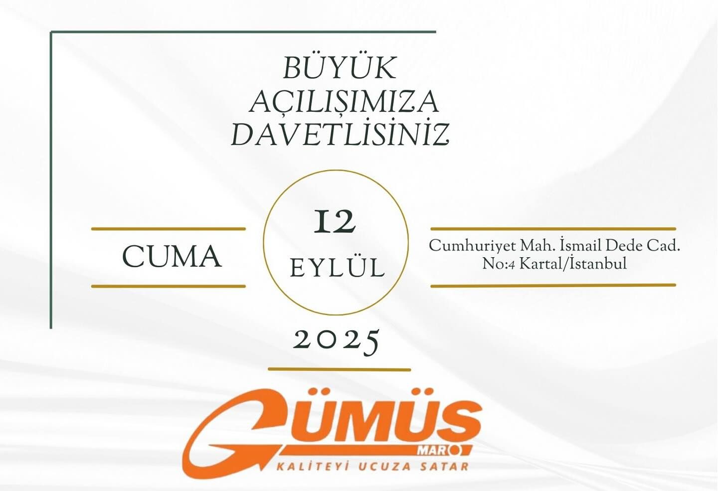 Gümüşekomar Market’ten Kartal İsmaildede’de Yeni Şube